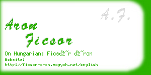 aron ficsor business card